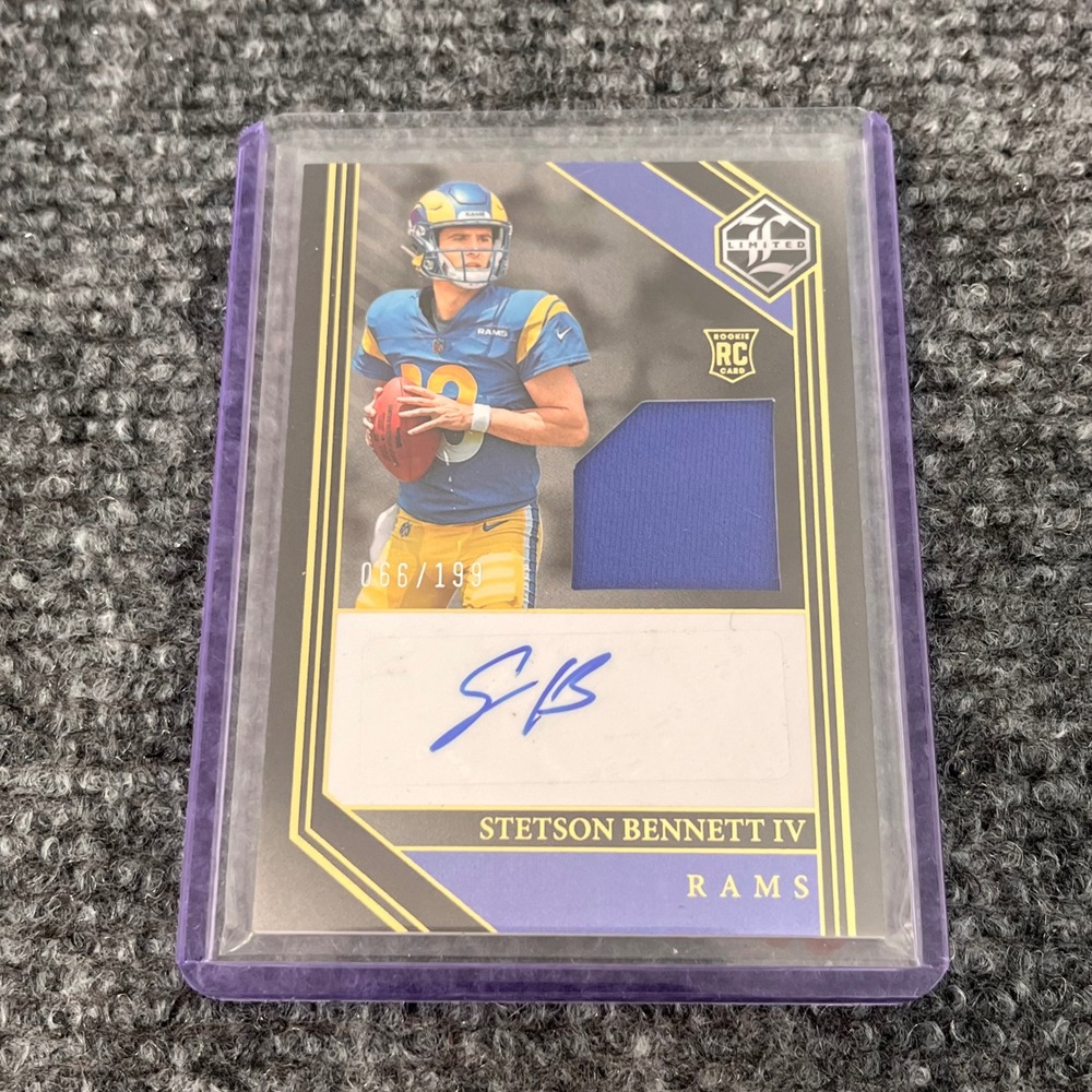 2023 Panini Limited Stetson Bennett IV Rookie Patch Auto RPA /199 Rams RC #133